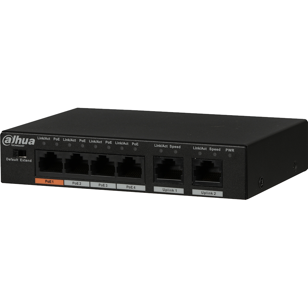 Dahua PFS3006-4ET-60 — PoE-коммутатор 4+2 (60 Вт)