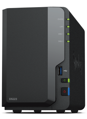 Synology DS223 — Сетевое хранилище NAS (2 отсека)
